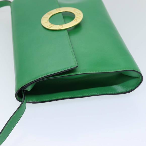 CELINE Shoulder Bag Leather Green Auth 75227A - Picture 3 of 16